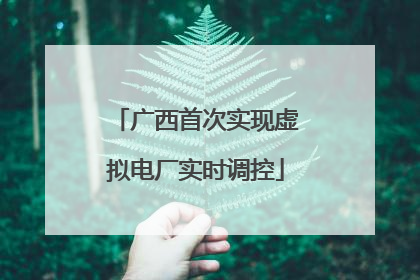 广西首次实现虚拟电厂实时调控